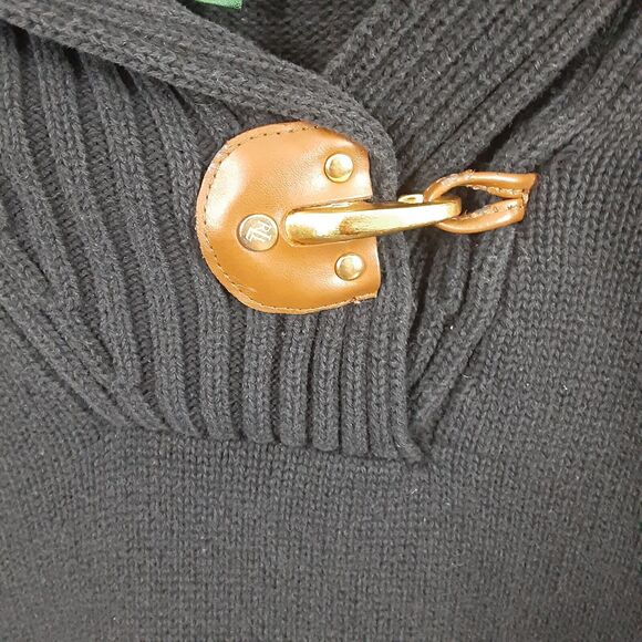 Lauren Ralph Lauren Womens M Black Pullover Sweater Buckle - Picture 3 of 7